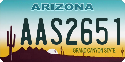 AZ license plate AAS2651