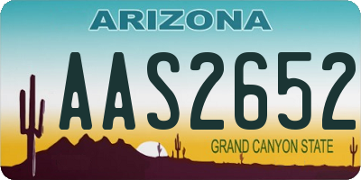AZ license plate AAS2652