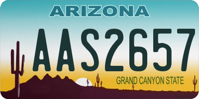AZ license plate AAS2657