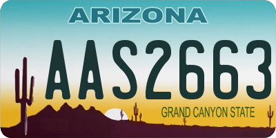 AZ license plate AAS2663