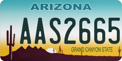 AZ license plate AAS2665