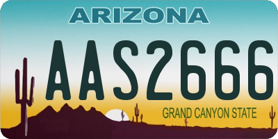 AZ license plate AAS2666