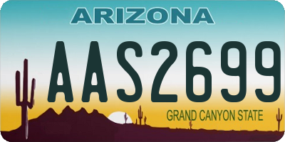 AZ license plate AAS2699