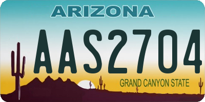AZ license plate AAS2704