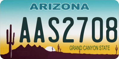 AZ license plate AAS2708