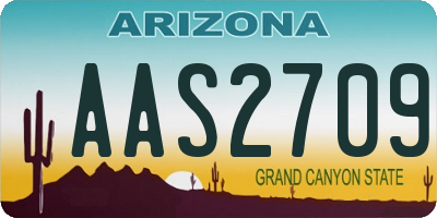AZ license plate AAS2709