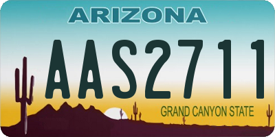 AZ license plate AAS2711