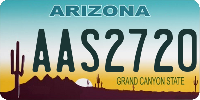 AZ license plate AAS2720