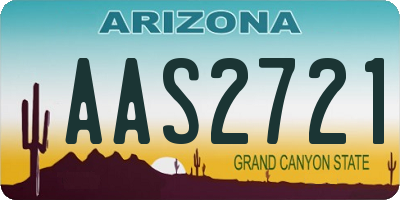 AZ license plate AAS2721