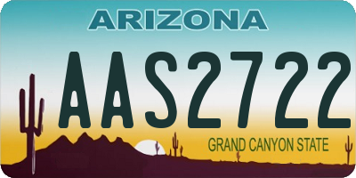 AZ license plate AAS2722