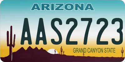 AZ license plate AAS2723