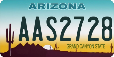 AZ license plate AAS2728