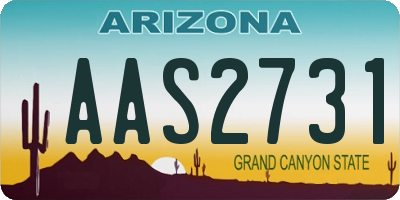 AZ license plate AAS2731