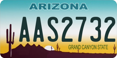 AZ license plate AAS2732