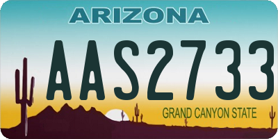 AZ license plate AAS2733