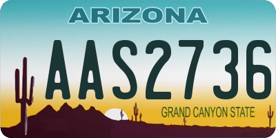 AZ license plate AAS2736