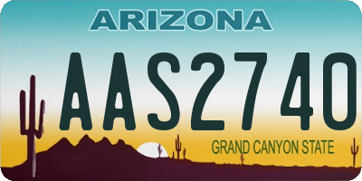 AZ license plate AAS2740