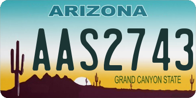 AZ license plate AAS2743