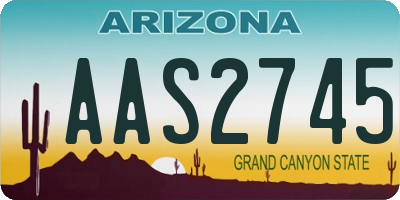 AZ license plate AAS2745