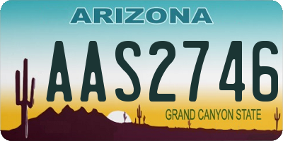 AZ license plate AAS2746