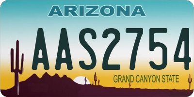 AZ license plate AAS2754