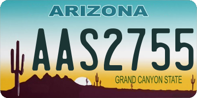 AZ license plate AAS2755