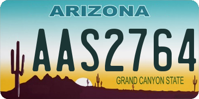 AZ license plate AAS2764