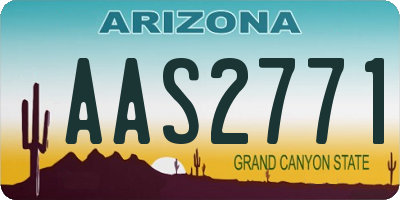 AZ license plate AAS2771