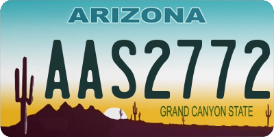 AZ license plate AAS2772