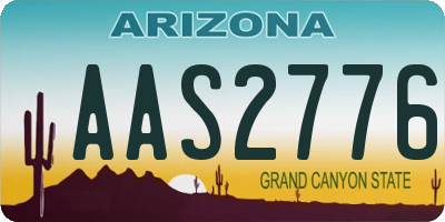 AZ license plate AAS2776