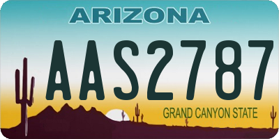 AZ license plate AAS2787