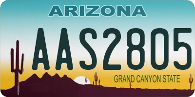 AZ license plate AAS2805