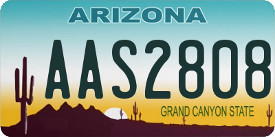 AZ license plate AAS2808