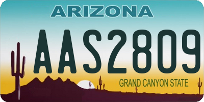 AZ license plate AAS2809