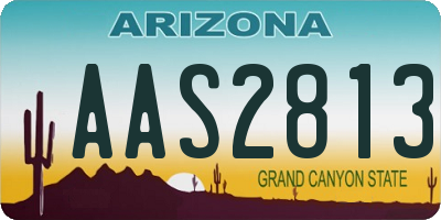 AZ license plate AAS2813
