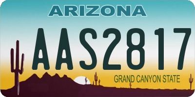 AZ license plate AAS2817