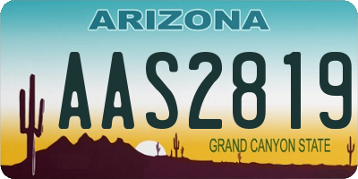 AZ license plate AAS2819