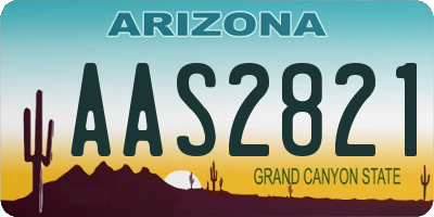 AZ license plate AAS2821