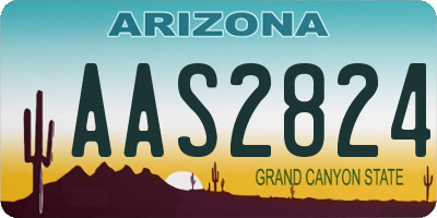 AZ license plate AAS2824