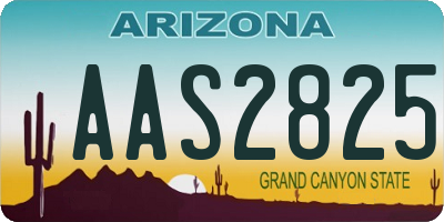 AZ license plate AAS2825