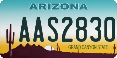 AZ license plate AAS2830