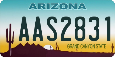 AZ license plate AAS2831