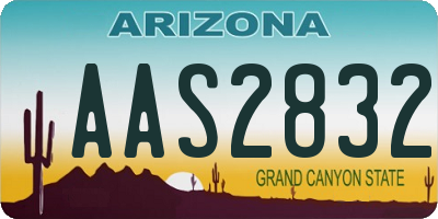 AZ license plate AAS2832