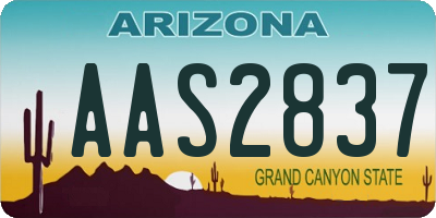 AZ license plate AAS2837