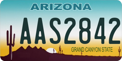 AZ license plate AAS2842