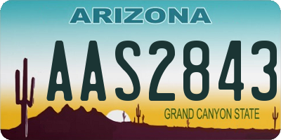 AZ license plate AAS2843