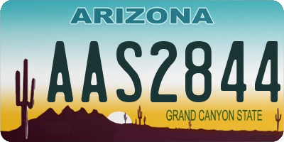 AZ license plate AAS2844