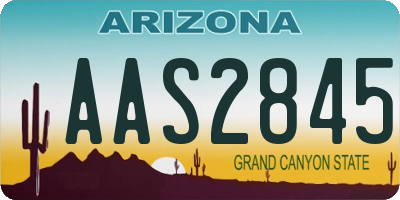 AZ license plate AAS2845