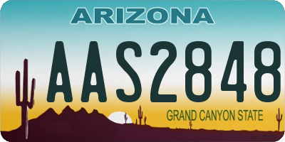 AZ license plate AAS2848