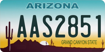 AZ license plate AAS2851